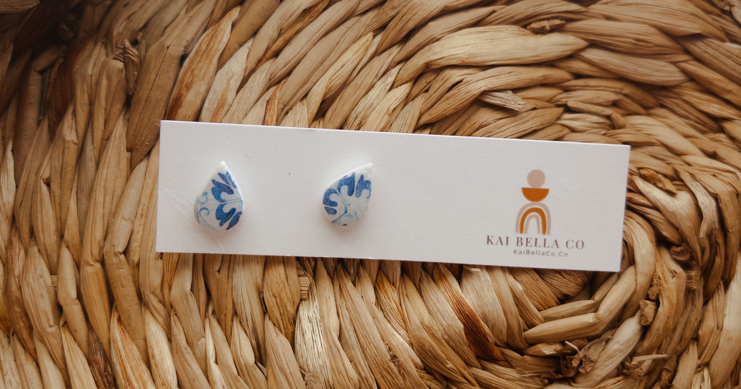 Spanish Tiles Teardrop Stud