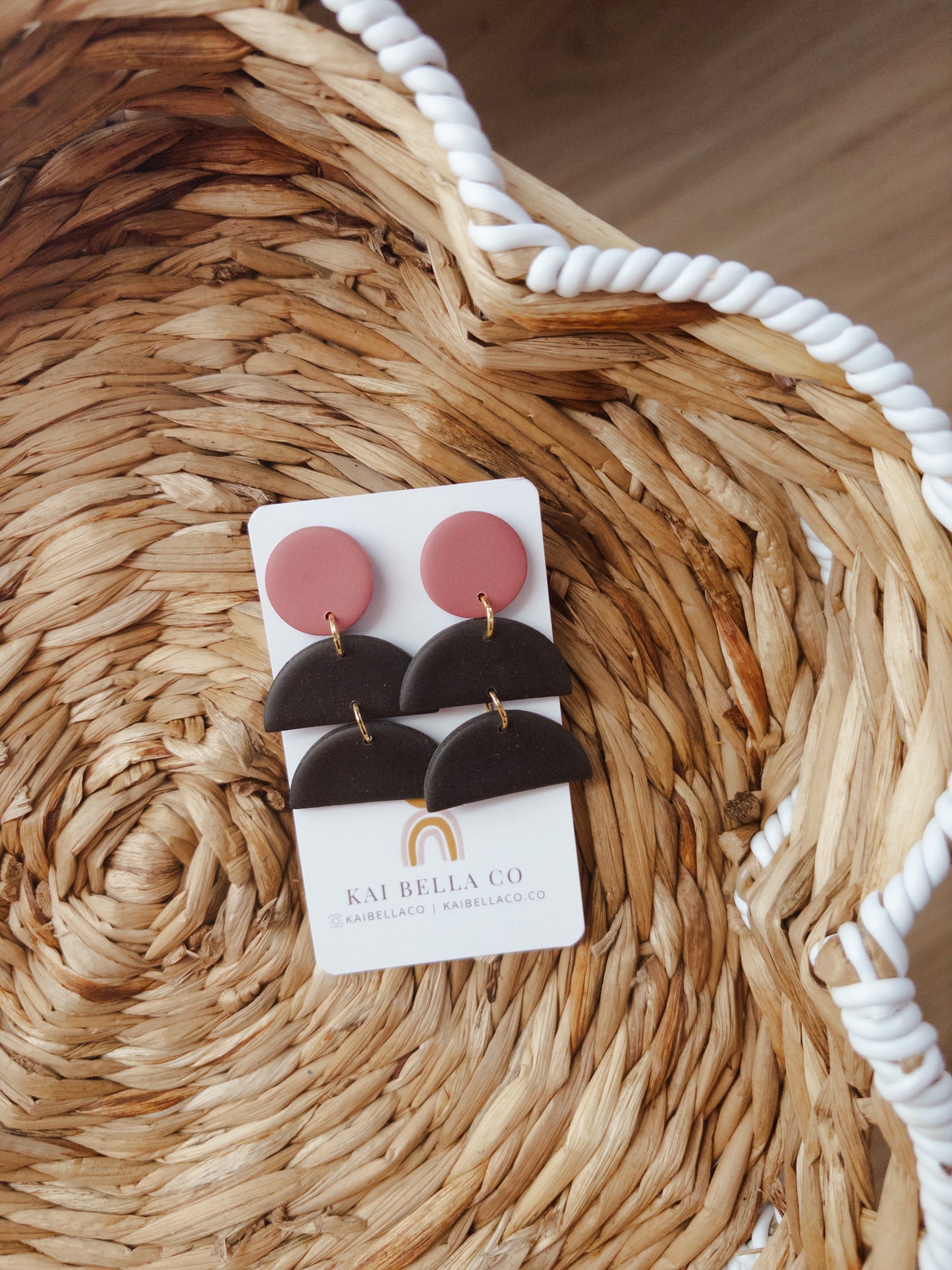 The Roslin | Pink + Black Dangle