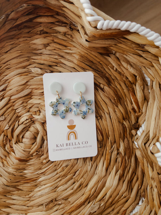 Blue Gardens Floral Dangle
