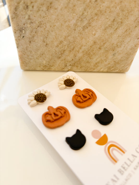 Cat, Pumpkin + Flower Pack